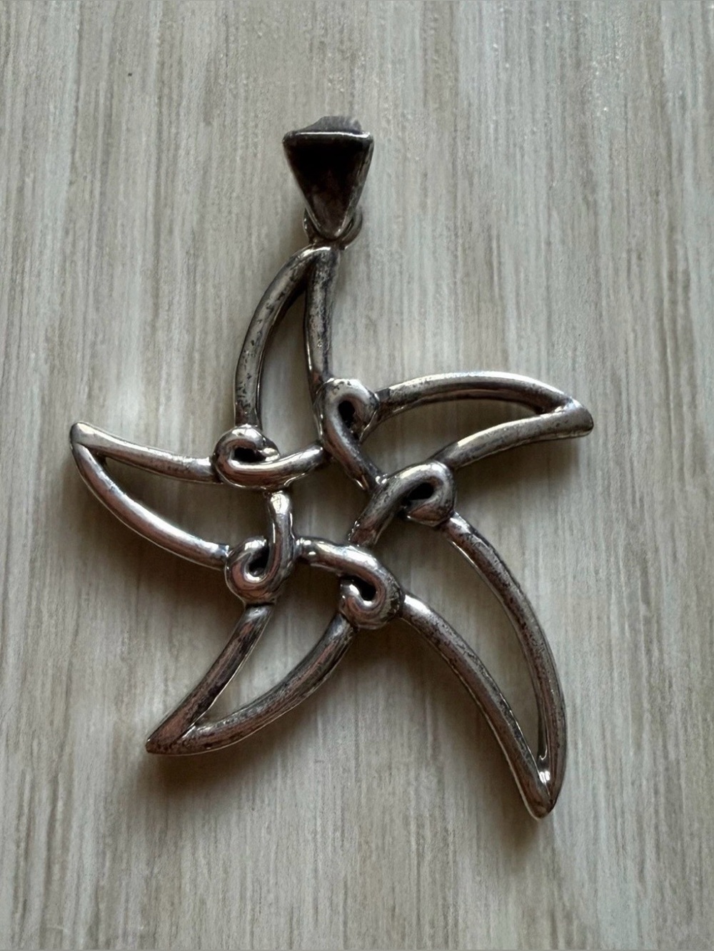 Vintage 925 Silver Starfish Knot Pendant Celtic Makers Mark Hallmark